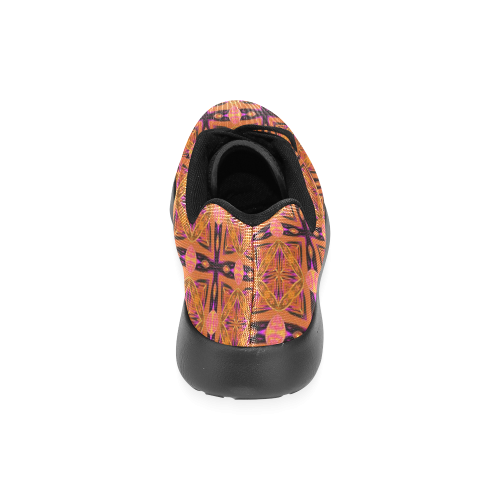 Peach Purple Abstract Moroccan Lattice Quilt Women’s Running Shoes (Model 020)