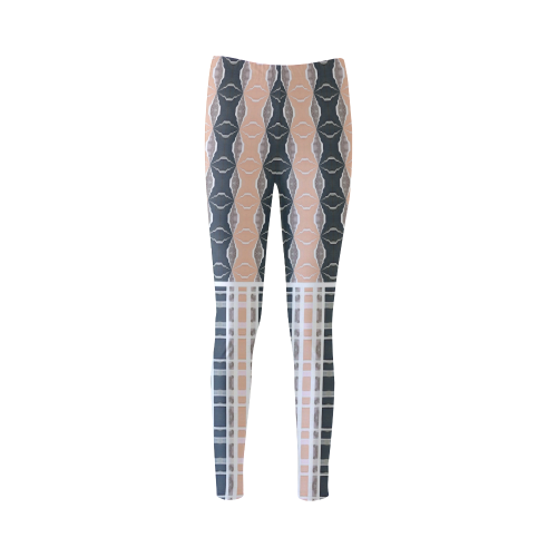 Fashion leggings in beige & grey pattern by Annabellerockz Cassandra Women's Leggings (Model L01)