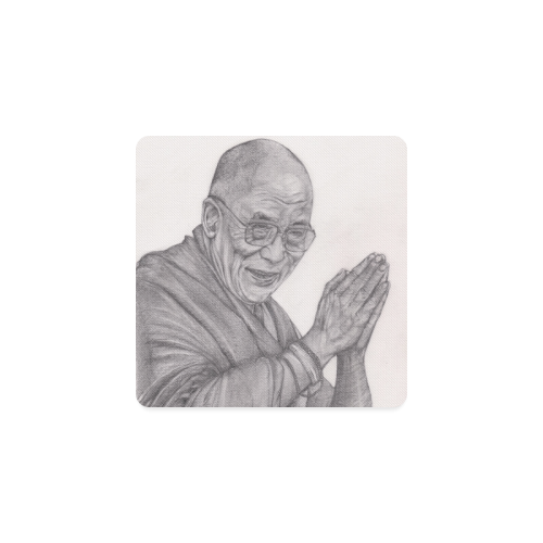 Dalai Lama Tenzin Gaytso Drawing Square Coaster