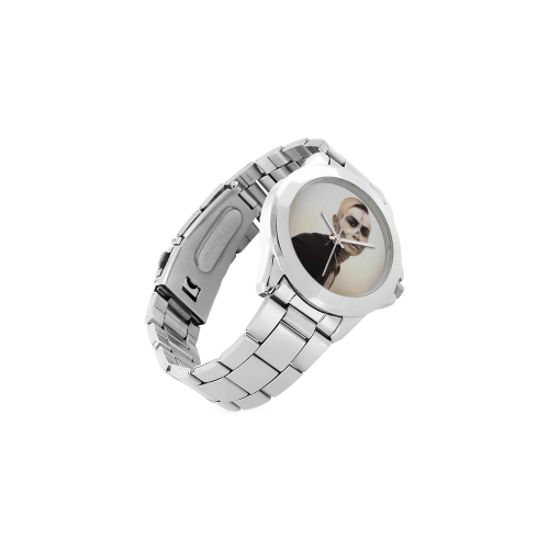 Skull And Tux Photograph Unisex Stainless Steel Watch(Model 103)