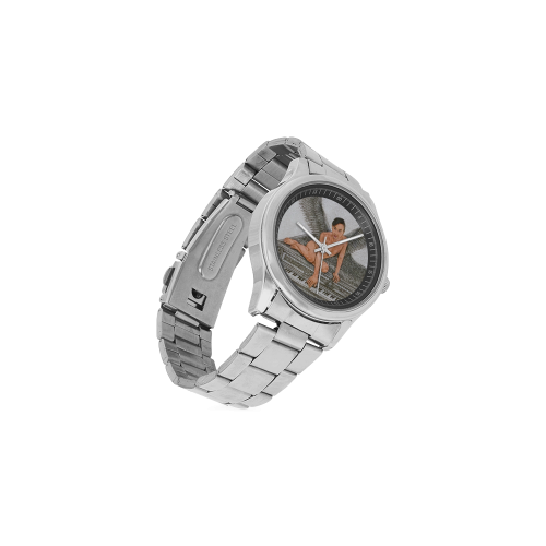 Angel And Piano Drawing Men's Stainless Steel Watch(Model 104)