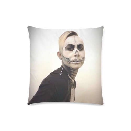 Skull And Tux Photograph Custom Zippered Pillow Case 18"x18"(Twin Sides)