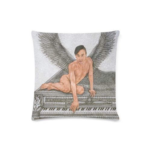 Angel And Piano Drawing Custom Zippered Pillow Case 16"x16" (one side)