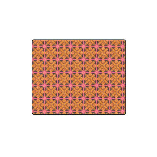 Peach Lattice Abstract Pink Snowflake Star Blanket 40"x50"