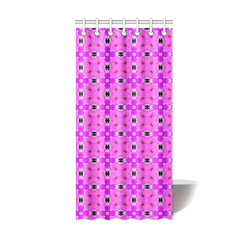 Circle Lattice of Floral Pink Violet Modern Quilt Shower Curtain 36"x72"