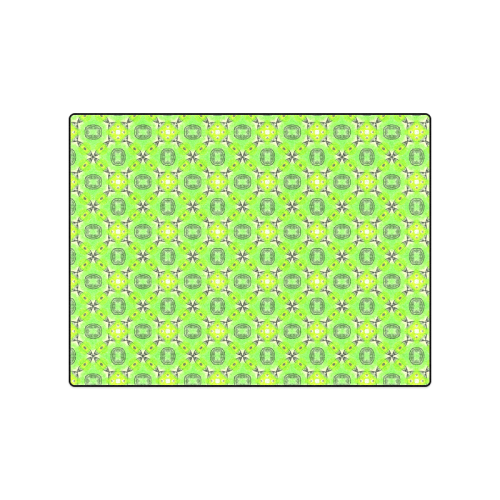 Vibrant Abstract Tropical Lime Foliage Lattice Blanket 50"x60"
