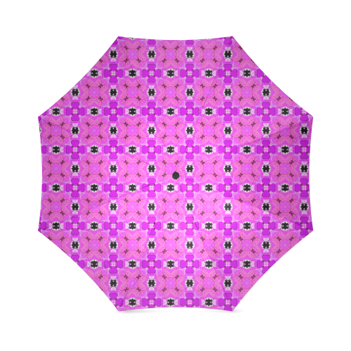 Circle Lattice of Floral Pink Violet Modern Quilt Foldable Umbrella (Model U01)