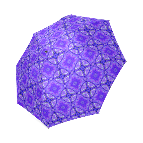 Purple Abstract Flowers, Lattice, Circle Quilt Foldable Umbrella (Model U01)