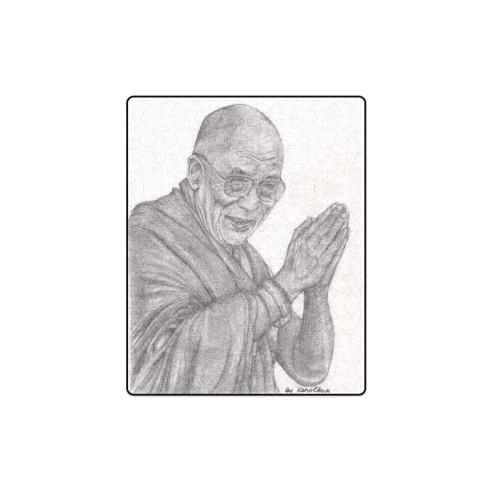 Dalai Lama Tenzin Gaytso Drawing Blanket 40"x50"