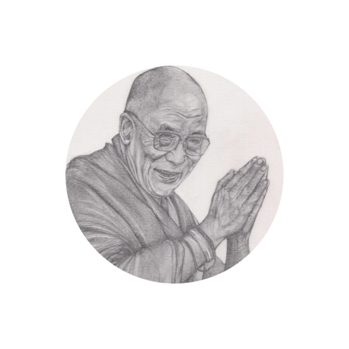 Dalai Lama Tenzin Gaytso Drawing Round Mousepad