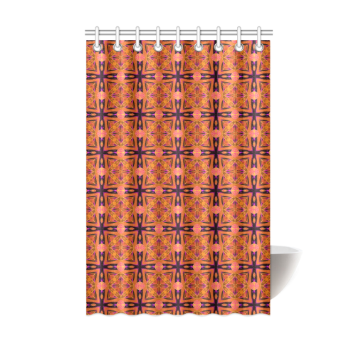 Peach Purple Abstract Moroccan Lattice Quilt Shower Curtain 48"x72"