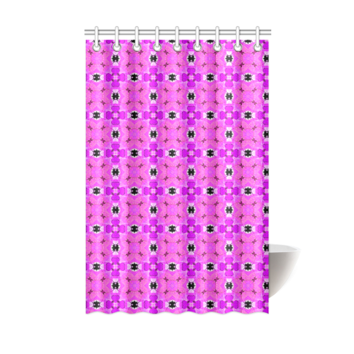 Circle Lattice of Floral Pink Violet Modern Quilt Shower Curtain 48"x72"