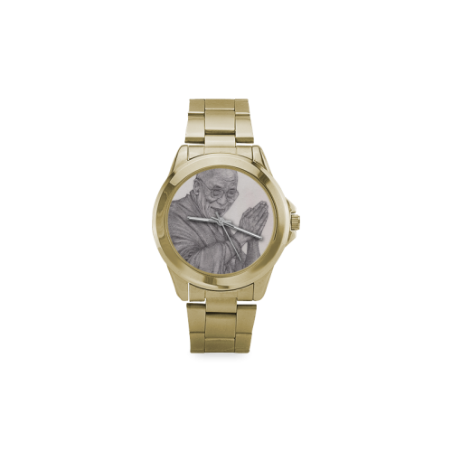 Dalai Lama Tenzin Gaytso Drawing Custom Gilt Watch(Model 101)