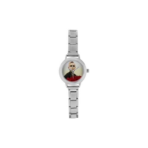 Skull Tux And Roses Photograph Women's Italian Charm Watch(Model 107)