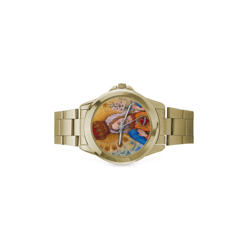 Immaculate Heart Of Virgin Mary Drawing Custom Gilt Watch(Model 101)