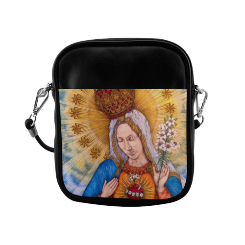 Immaculate Heart Of Virgin Mary Drawing Sling Bag (Model 1627)