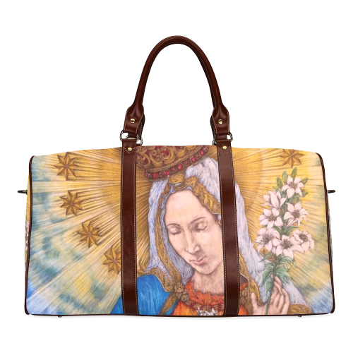 Immaculate Heart Of Virgin Mary Drawing Waterproof Travel Bag/Large (Model 1639)