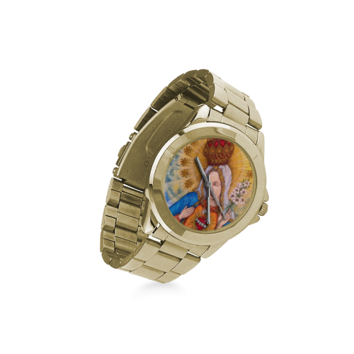 Immaculate Heart Of Virgin Mary Drawing Custom Gilt Watch(Model 101)