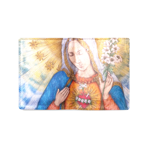 Immaculate Heart Of Virgin Mary Drawing Men's Leather Wallet (Model 1612)