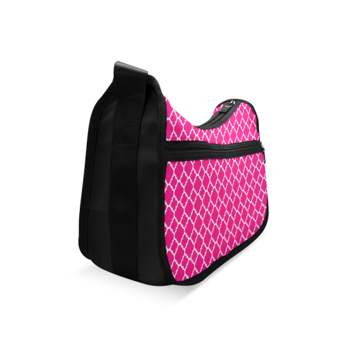 hot pink white quatrefoil classic pattern Crossbody Bags (Model 1616)