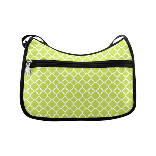 spring green white quatrefoil classic pattern Crossbody Bags (Model 1616)