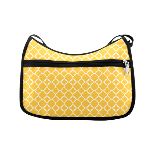 sunny yellow white quatrefoil classic pattern Crossbody Bags (Model 1616)