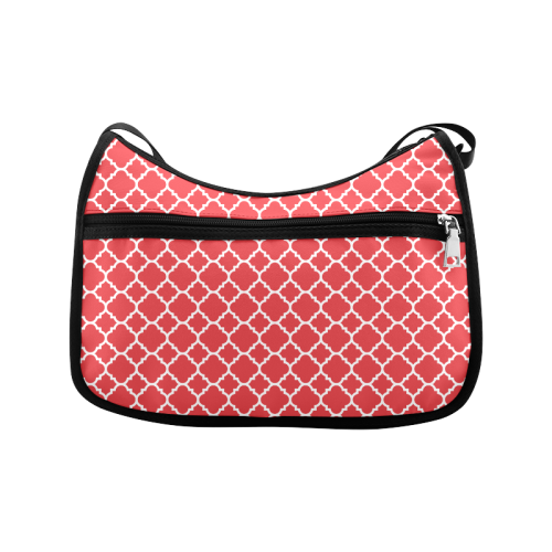 red white quatrefoil classic pattern Crossbody Bags (Model 1616)