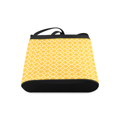 sunny yellow white quatrefoil classic pattern Crossbody Bags (Model 1613)