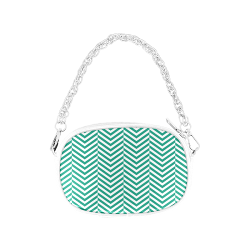emerald green and white classic chevron pattern