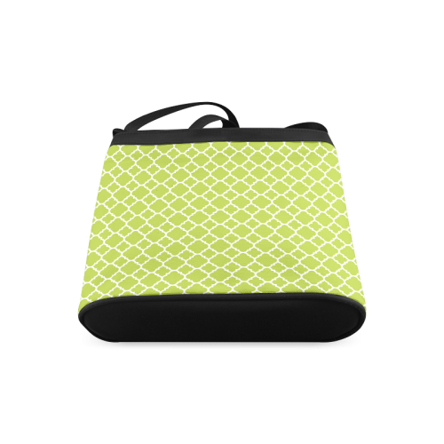 spring green white quatrefoil classic pattern Crossbody Bags (Model 1613)