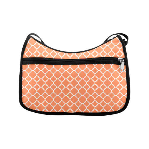 orange white quatrefoil classic pattern Crossbody Bags (Model 1616)