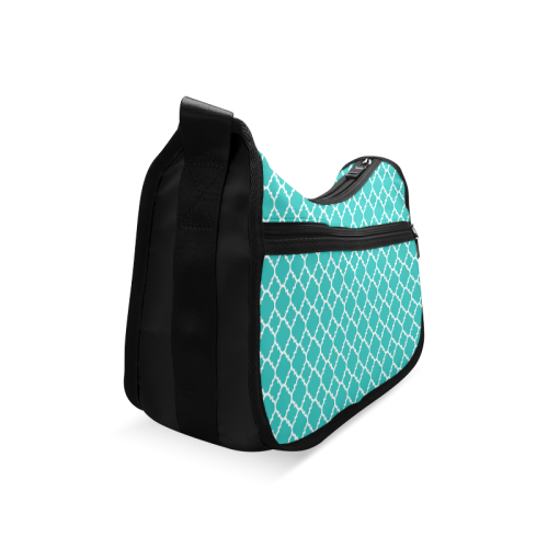 turquoise white quatrefoil classic pattern Crossbody Bags (Model 1616)