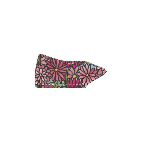chrysantenum flower field pink floral Women's Slip-on Canvas Shoes (Model 019)