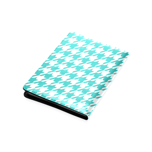 turquoise and white houndstooth classic pattern Custom NoteBook A5