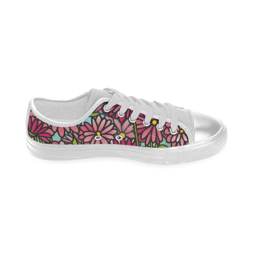chrysantenum flower field pink floral Women's Classic Canvas Shoes (Model 018)