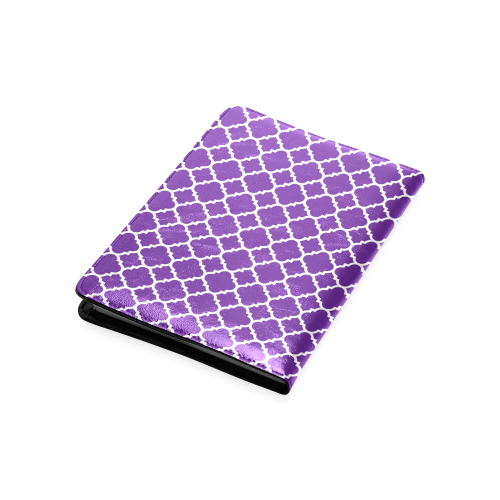 royal purple white quatrefoil classic pattern Custom NoteBook A5