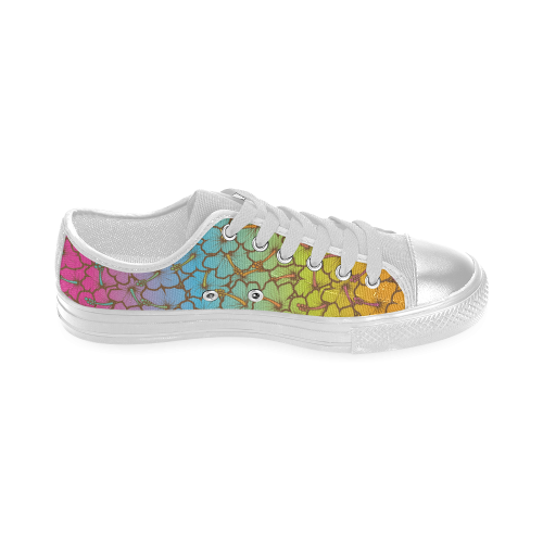rainbow hibiscus flowers Women's Classic Canvas Shoes (Model 018)