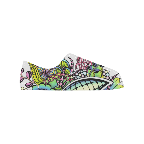 Bright fantasy flower in bright colors Women's Classic Canvas Shoes (Model 018)