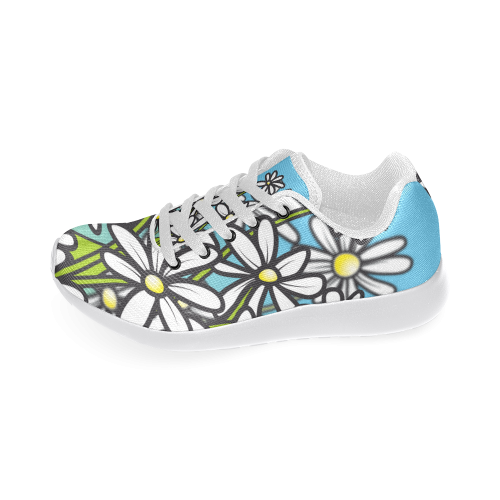 white daisy field flowers Women’s Running Shoes (Model 020)