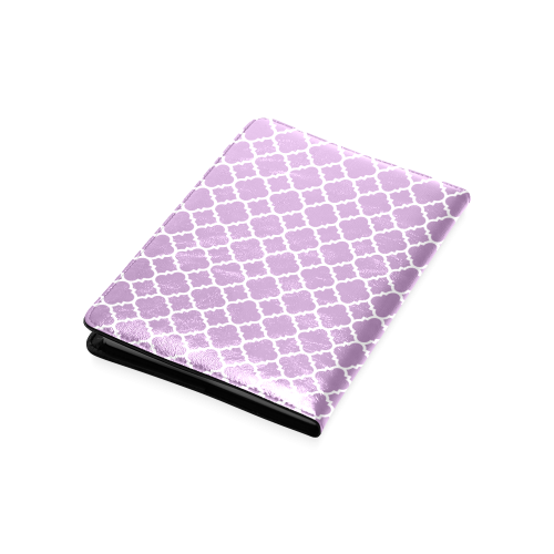 purple lilac white quatrefoil classic pattern Custom NoteBook A5