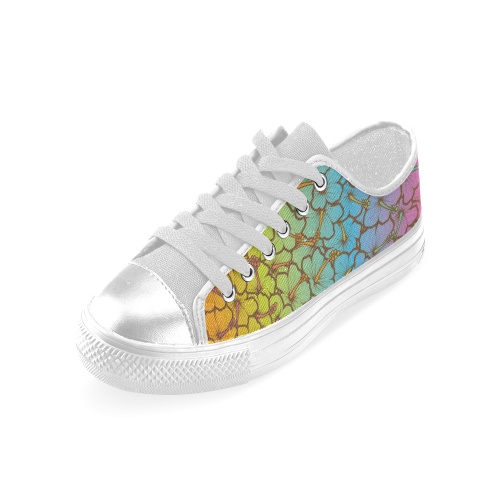 rainbow hibiscus flowers Women's Classic Canvas Shoes (Model 018)