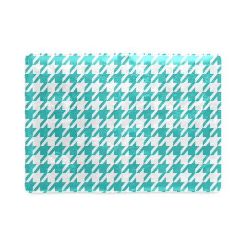 turquoise and white houndstooth classic pattern Custom NoteBook A5