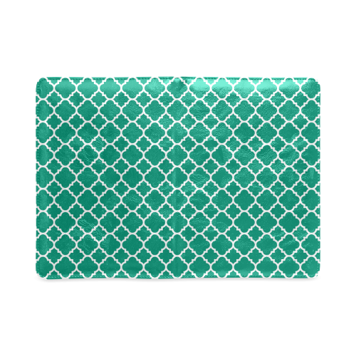 emerald green white quatrefoil classic pattern Custom NoteBook A5