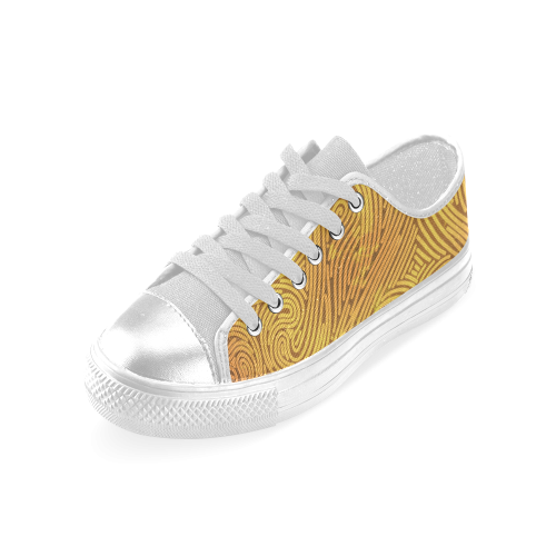 gold leaf abstract pattern Women's Classic Canvas Shoes (Model 018)