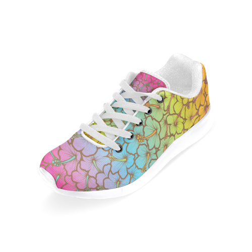 rainbow hibiscus flowers Women’s Running Shoes (Model 020)