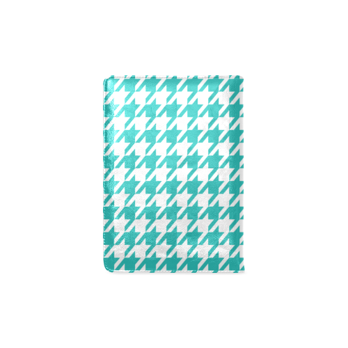 turquoise and white houndstooth classic pattern Custom NoteBook A5