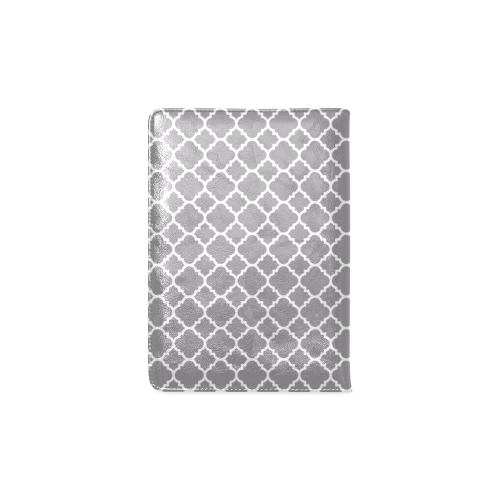 grey white quatrefoil classic pattern Custom NoteBook A5