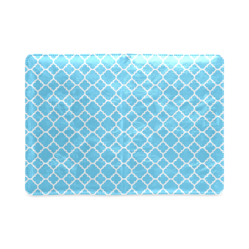 bright blue white quatrefoil classic pattern Custom NoteBook A5