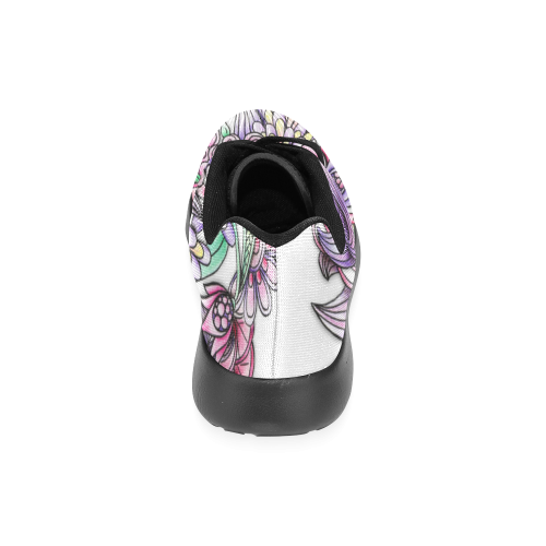 Pink Purple flower drawing Women’s Running Shoes (Model 020)