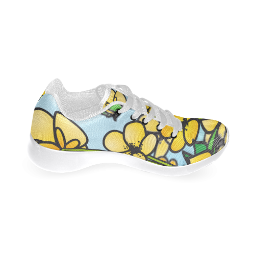 buttercup flower field yellow floral arrangement Women’s Running Shoes (Model 020)